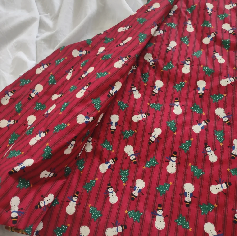 Vintage Christmas Vest Patchwork Reversible Holiday Multicolor 1990s Bell accent - Picture 3 of 7